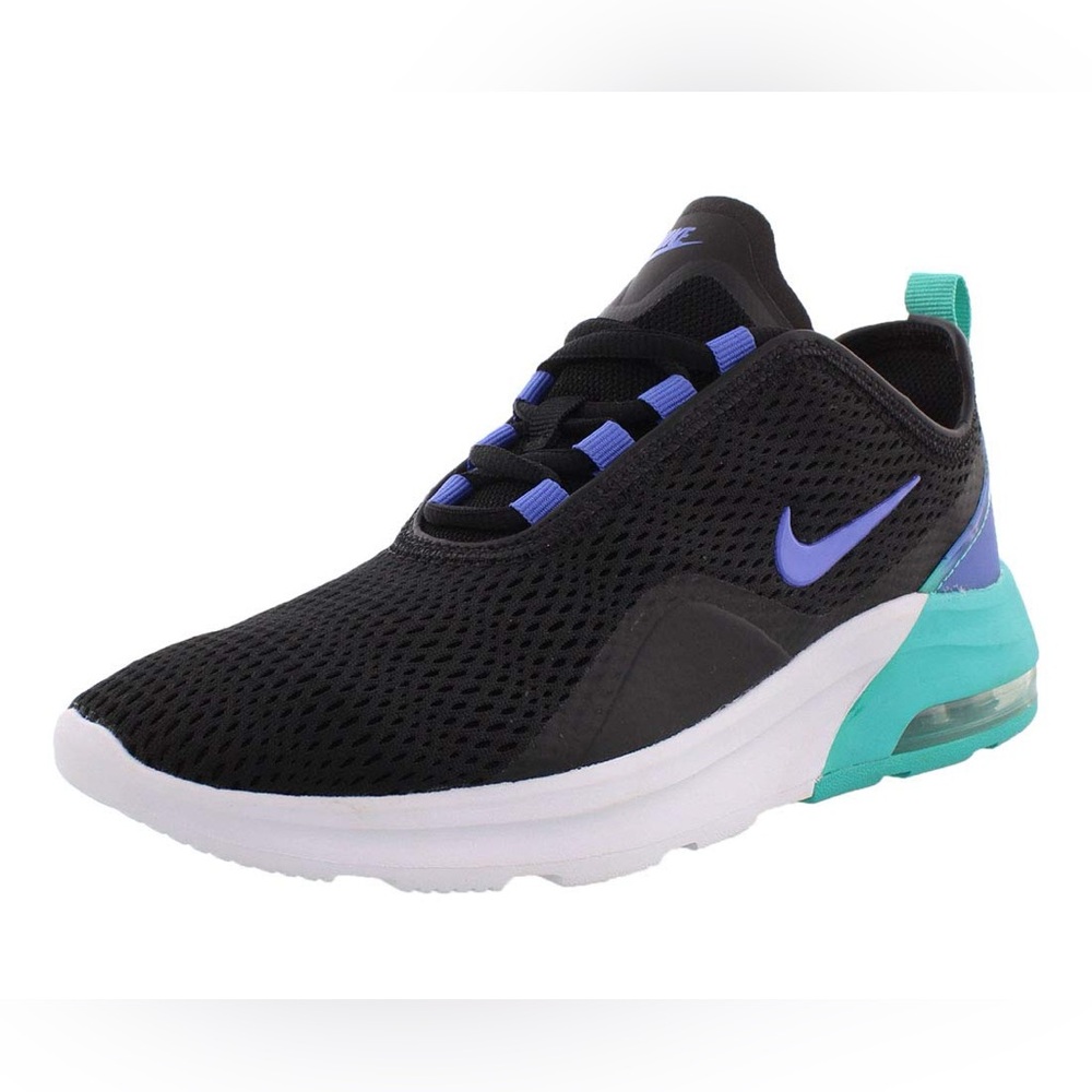 Nike woman’s Air Max Motion 2 sneakers Black Teal & purple